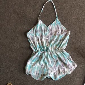 Olivaceous halter neck romper